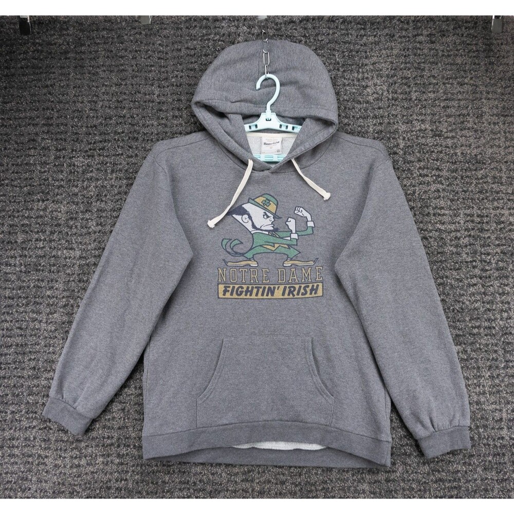 Notre Dame Fighting Irish Hoodie Mens 2XL Gray Graphic Sweatshirt Homefield NCAA